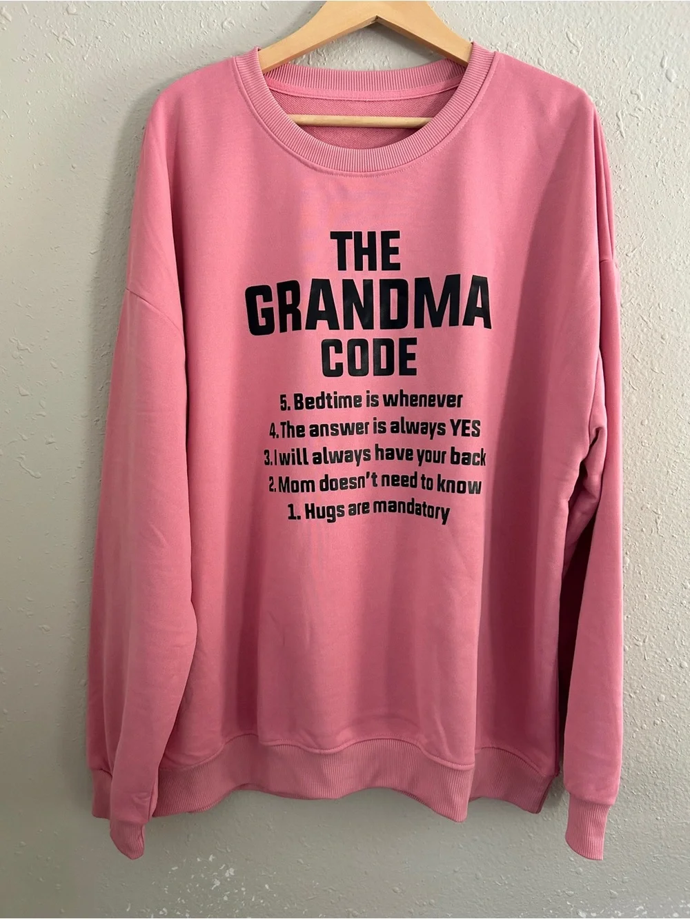 The Grandma Code Pink Sweatshirt - Cozy Women's Sweater Crewneck XXL